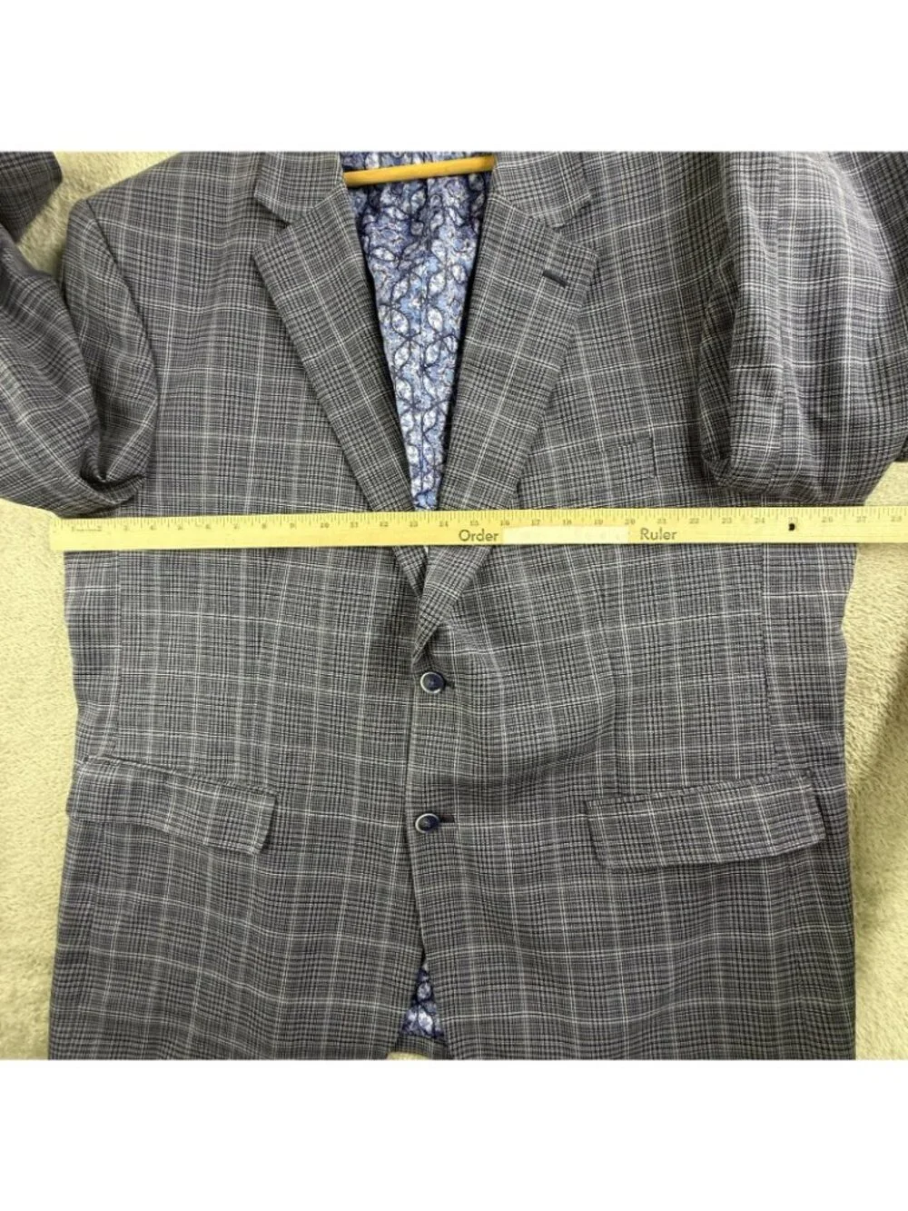 Oak Hill Blazer Mens 2XLT Blue Check Sport Coat Big & Tall Lined Jacket Business